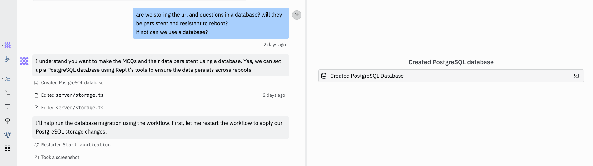 Replit Agent Database Integration
