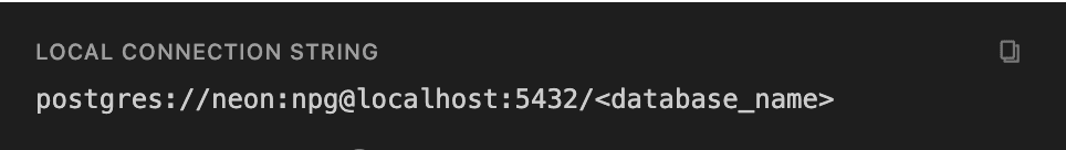 Local connection details